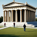 Home 18 고대 그리스 건축 양식 - **Prompt:** "A majestic Doric-style temple, inspired by the Parthenon, standing on a hilltop overloo...